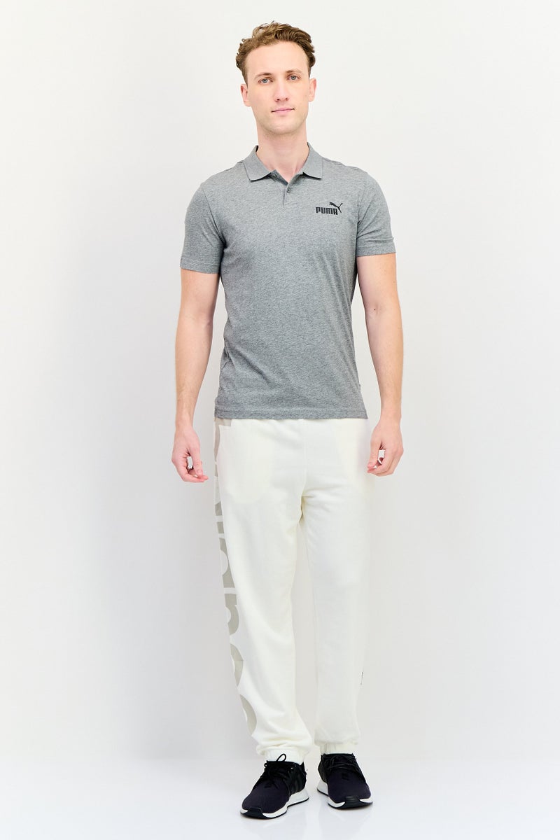 PUMA قميص بولو قصير الأكمام للرجال بتصميم عادي، رمادي - Image 4